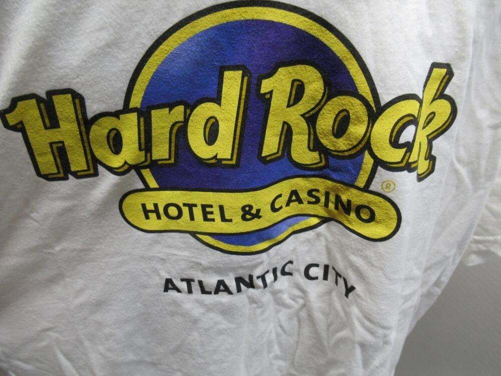 NWT Hard Rock Hotel & Casino Atlantic City Men's sz XL White Logo T-Shirt CL615
